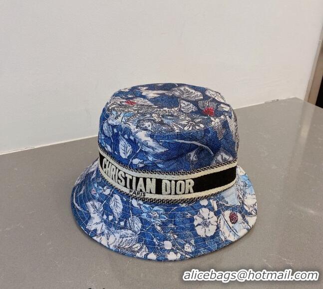 Buy Luxury Dior Print Bucket Hat 031129 Blue 2023