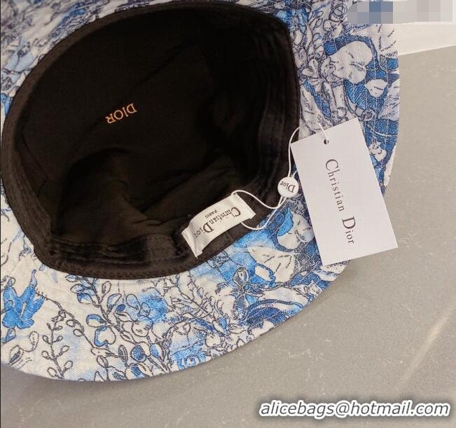 Buy Luxury Dior Print Bucket Hat 031129 Blue 2023