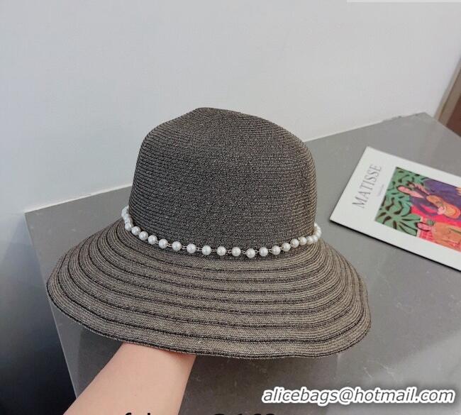 Super Quality Dior Straw Hat with Pearls 0407 Gold 2023