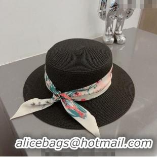 Good Taste Gucci Straw Hat with Bandeau G0407 Black 2023