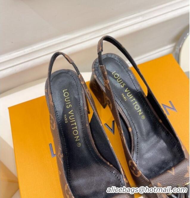 Low Price Louis Vuitton Shake Slingback Pumps 5.5cm in Monogram Canvas with LV Twist 122717