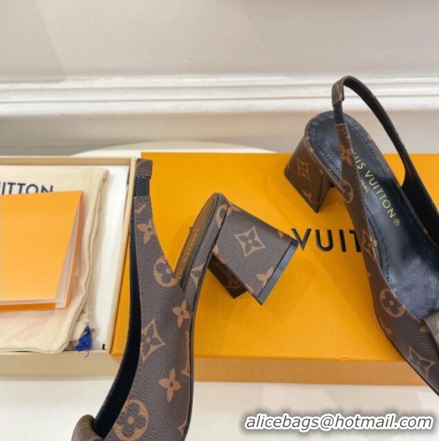 Low Price Louis Vuitton Shake Slingback Pumps 5.5cm in Monogram Canvas with LV Twist 122717