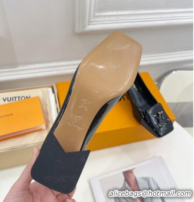 Sumptuous Louis Vuitton Shake Pumps 5.5cm in Patent Leather with LV Twist Black 122718