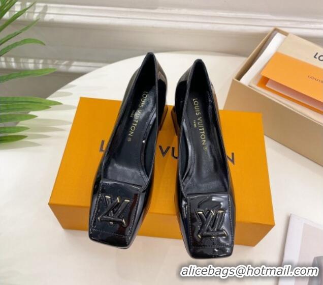 Sumptuous Louis Vuitton Shake Pumps 5.5cm in Patent Leather with LV Twist Black 122718