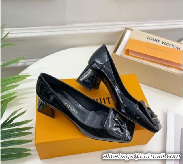 Sumptuous Louis Vuitton Shake Pumps 5.5cm in Patent Leather with LV Twist Black 122718