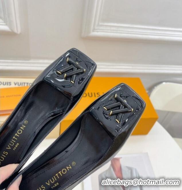 Sumptuous Louis Vuitton Shake Pumps 5.5cm in Patent Leather with LV Twist Black 122718