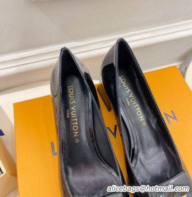 Sumptuous Louis Vuitton Shake Pumps 5.5cm in Patent Leather with LV Twist Black 122718