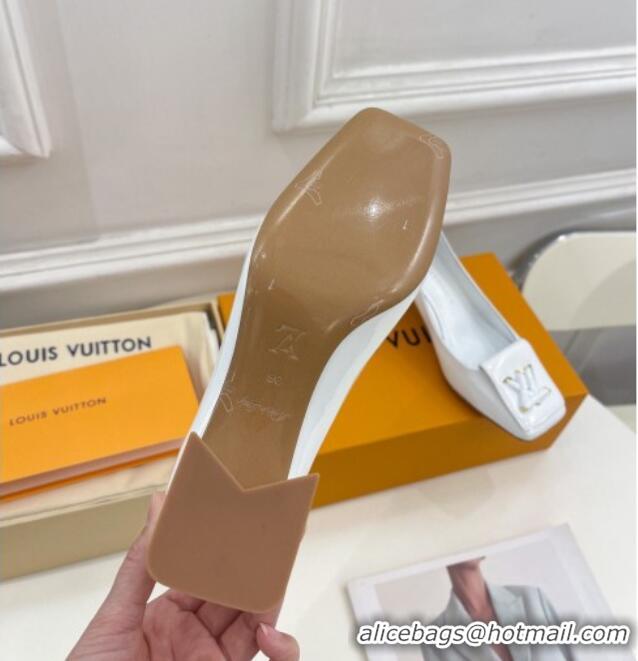 Stylish Louis Vuitton Shake Pumps 5.5cm in Patent Leather with LV Twist White 122719