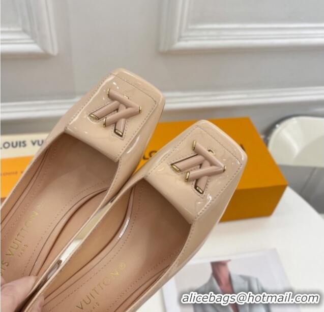 Top Design Louis Vuitton Shake Pumps 5.5cm in Patent Leather with LV Twist Nude 122720