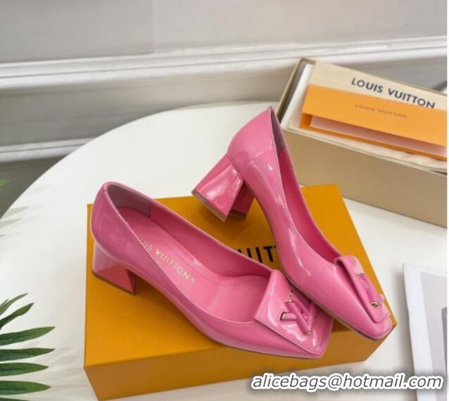 Luxury Louis Vuitton Shake Pumps 5.5cm in Patent Leather with LV Twist Pink 122722