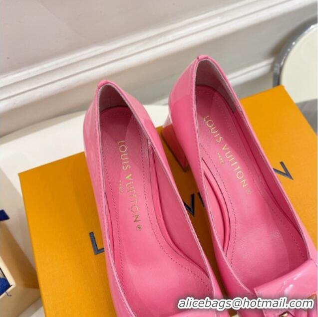 Luxury Louis Vuitton Shake Pumps 5.5cm in Patent Leather with LV Twist Pink 122722