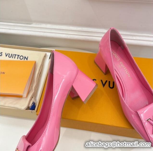 Luxury Louis Vuitton Shake Pumps 5.5cm in Patent Leather with LV Twist Pink 122722