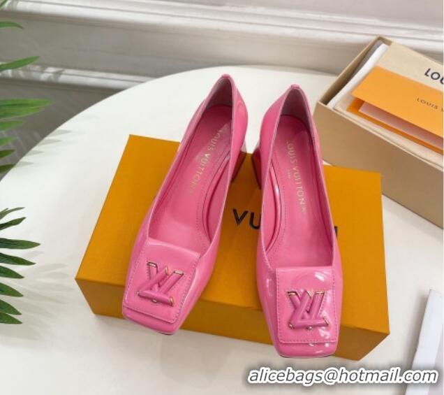 Luxury Louis Vuitton Shake Pumps 5.5cm in Patent Leather with LV Twist Pink 122722