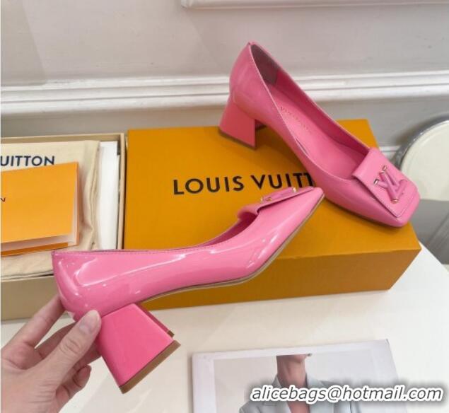 Luxury Louis Vuitton Shake Pumps 5.5cm in Patent Leather with LV Twist Pink 122722