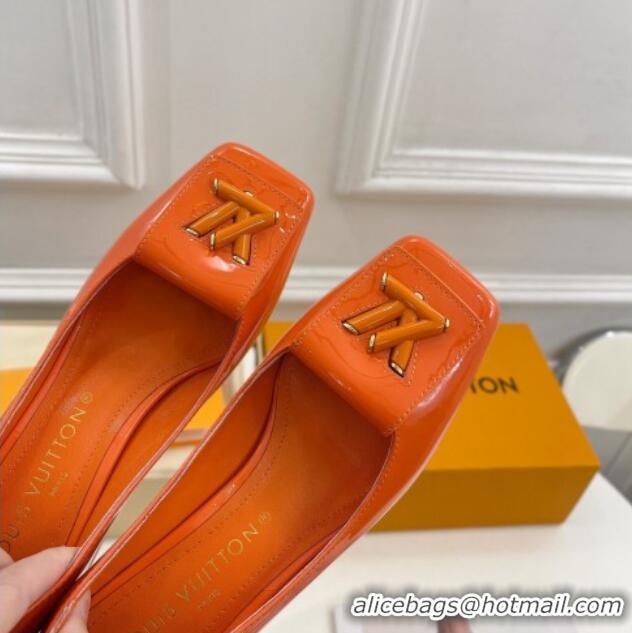 Classic Hot Louis Vuitton Shake Pumps 5.5cm in Patent Leather with LV Twist Orange 122723