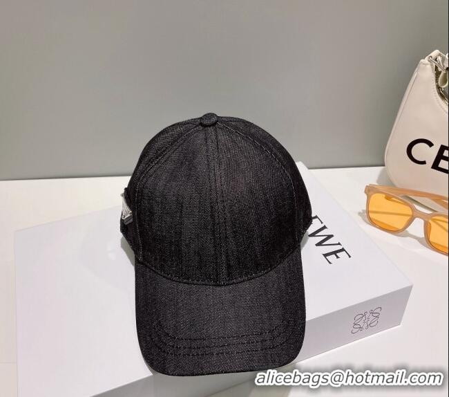 Buy Inexpensive Prada Denim Baseball Hat 0414 Black 2023