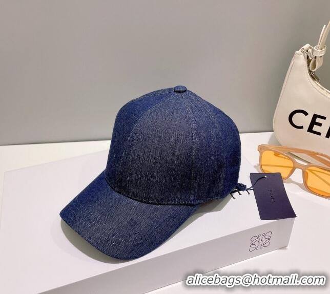 Top Quality Prada Denim Baseball Hat 0414 Blue 2023