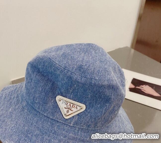 New Fashion Prada Denim Bucket Hat 0407 Light Blue 2023