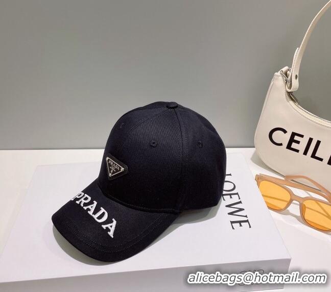 New Style Prada Baseball Hat 040702 Black 2023