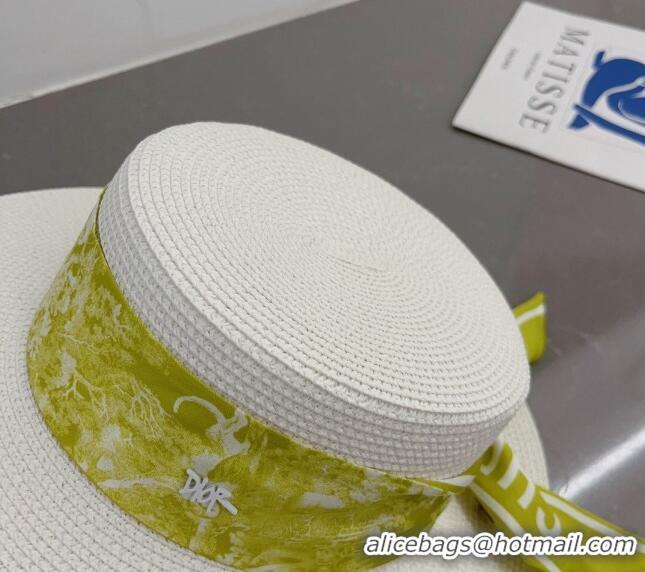 Grade Promotional Dior Straw Hat with Bandeau 0407 White 2023