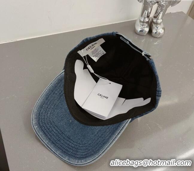 Unique Discount Celine Denim Baseball Hat 0407 Blue 2023