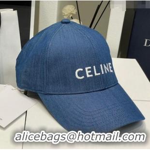 Grade Quality Celine Baseball Hat C42008 Denim Blue 2023