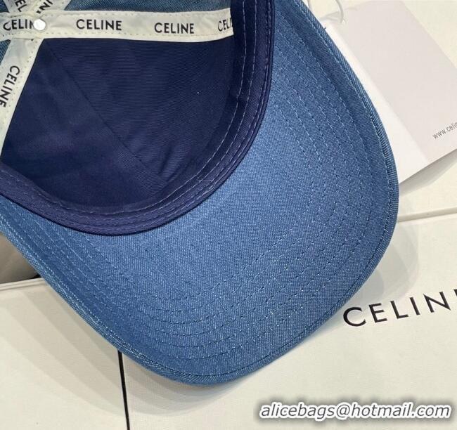 Grade Quality Celine Baseball Hat C42008 Denim Blue 2023