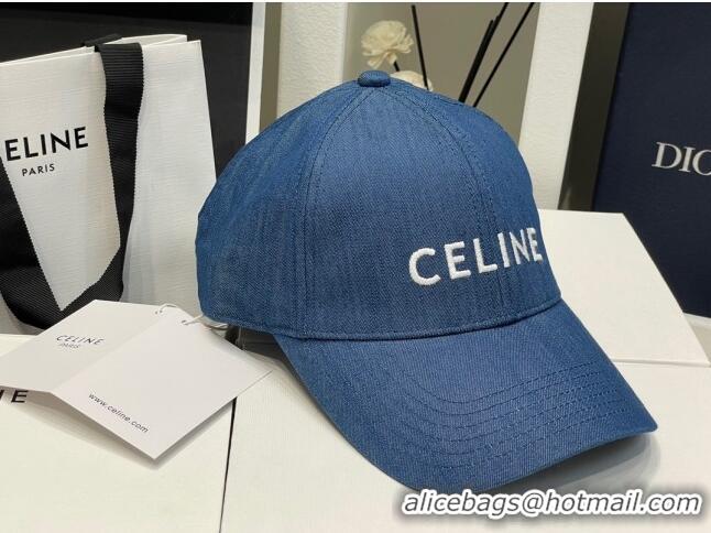 Grade Quality Celine Baseball Hat C42008 Denim Blue 2023