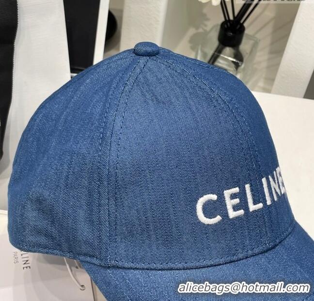 Grade Quality Celine Baseball Hat C42008 Denim Blue 2023