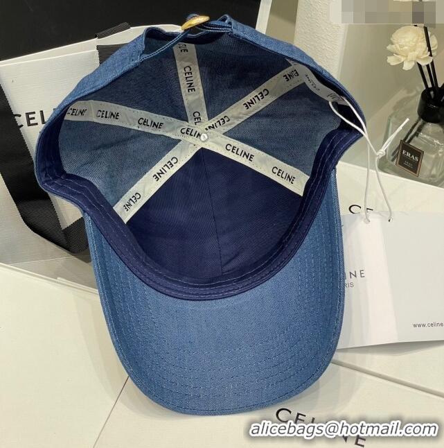 Grade Quality Celine Baseball Hat C42008 Denim Blue 2023