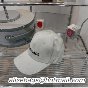 Discount Balenciaga Canvas Baseball Hat B20823 Light Grey 2022