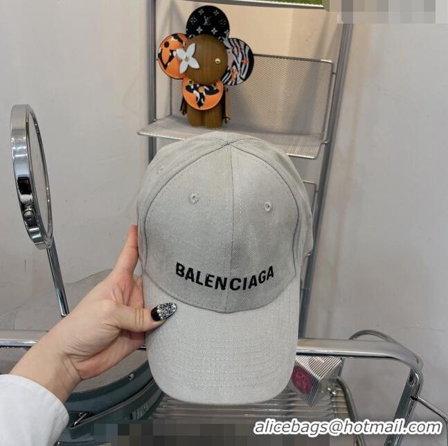 Discount Balenciaga Canvas Baseball Hat B20823 Light Grey 2022