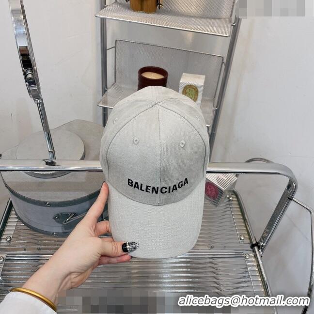 Discount Balenciaga Canvas Baseball Hat B20823 Light Grey 2022