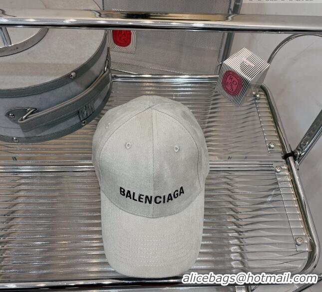 Discount Balenciaga Canvas Baseball Hat B20823 Light Grey 2022