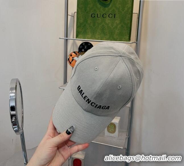 Discount Balenciaga Canvas Baseball Hat B20823 Light Grey 2022