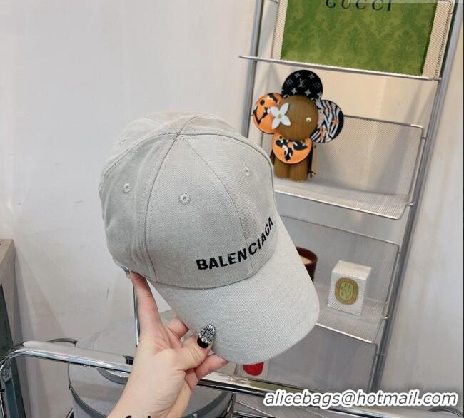 Discount Balenciaga Canvas Baseball Hat B20823 Light Grey 2022