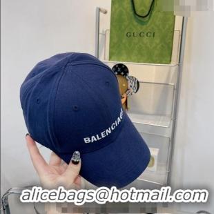 Well Crafted Balenciaga Canvas Baseball Hat 1208 Blue 2022