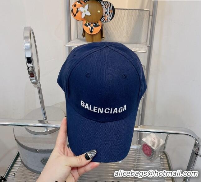 Well Crafted Balenciaga Canvas Baseball Hat 1208 Blue 2022