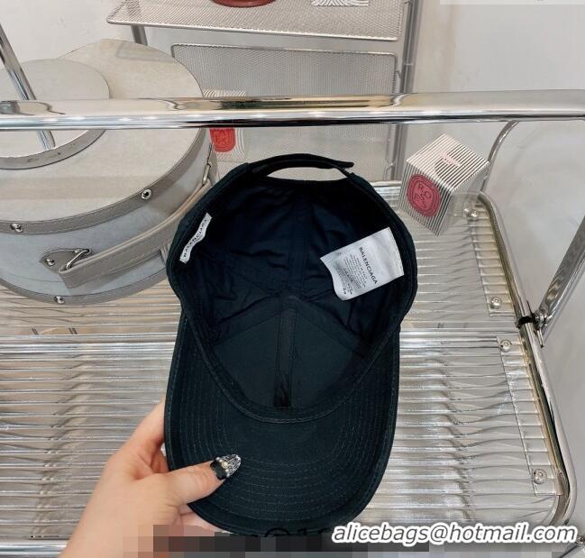 Good Looking Balenciaga Canvas Baseball Hat B1208 Black 2022