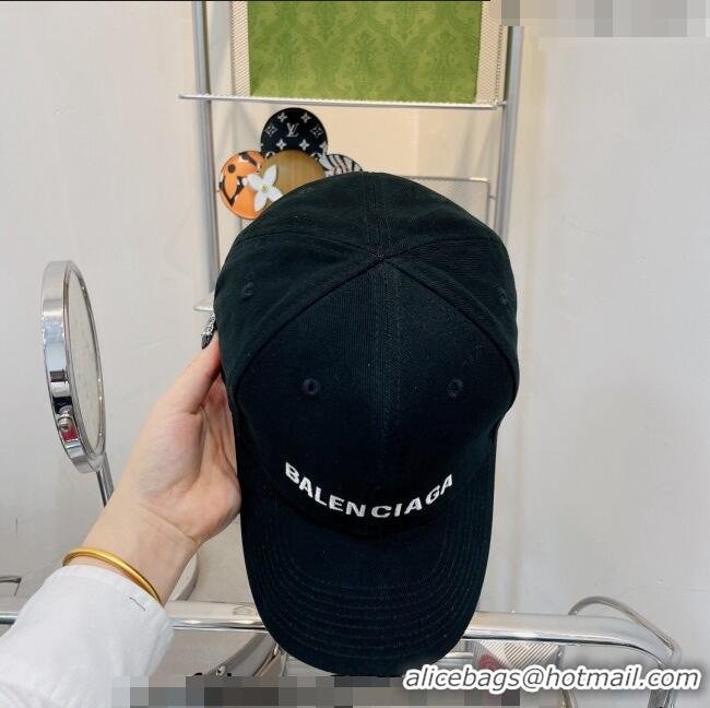 Good Looking Balenciaga Canvas Baseball Hat B1208 Black 2022