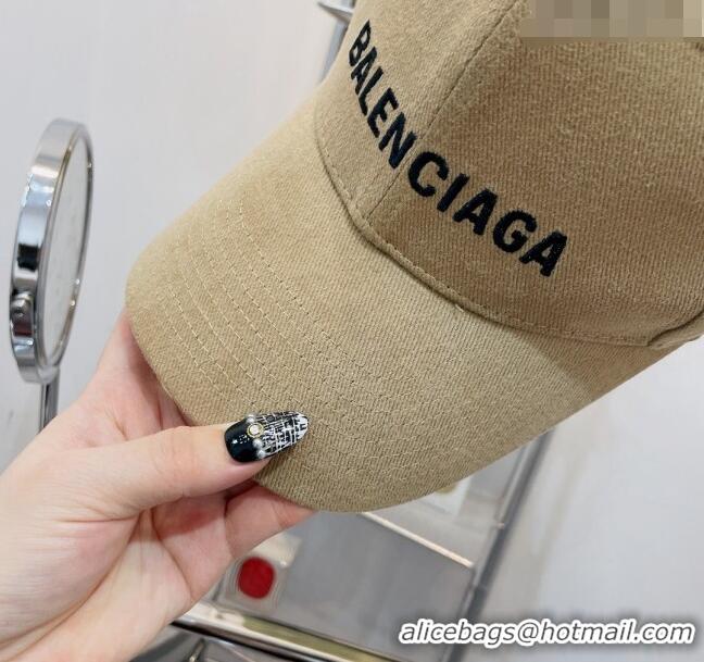 Top Design Balenciaga Canvas Baseball Hat 1208 Beige 2022