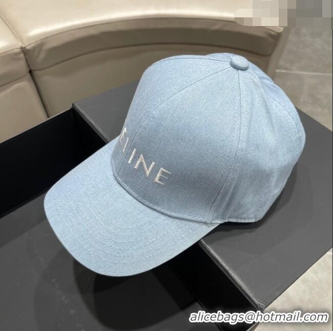 Good Product Celine Baseball Hat C42005 Light Blue 2023