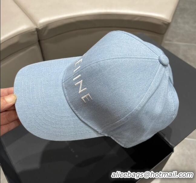 Good Product Celine Baseball Hat C42005 Light Blue 2023