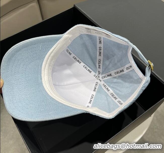 Good Product Celine Baseball Hat C42005 Light Blue 2023