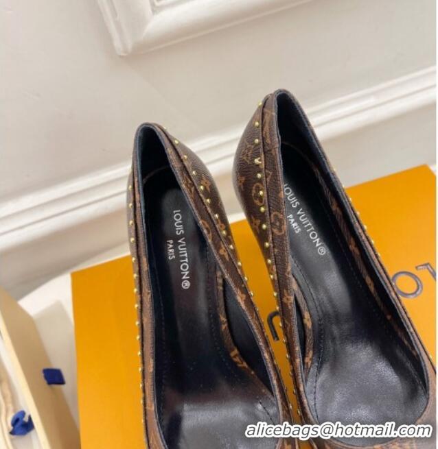 Top Design Louis Vuitton Signature Pumps 8.5cm in Monogram Canvas with Studs 122730