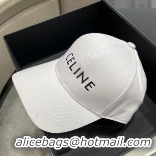 Promotional Celine Baseball Hat C42004 White 2023