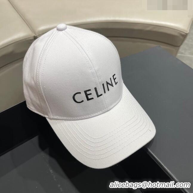 Promotional Celine Baseball Hat C42004 White 2023