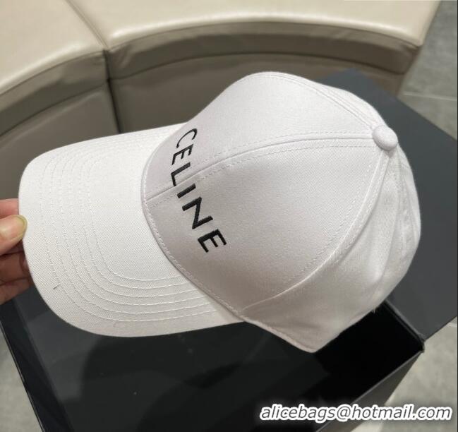 Promotional Celine Baseball Hat C42004 White 2023