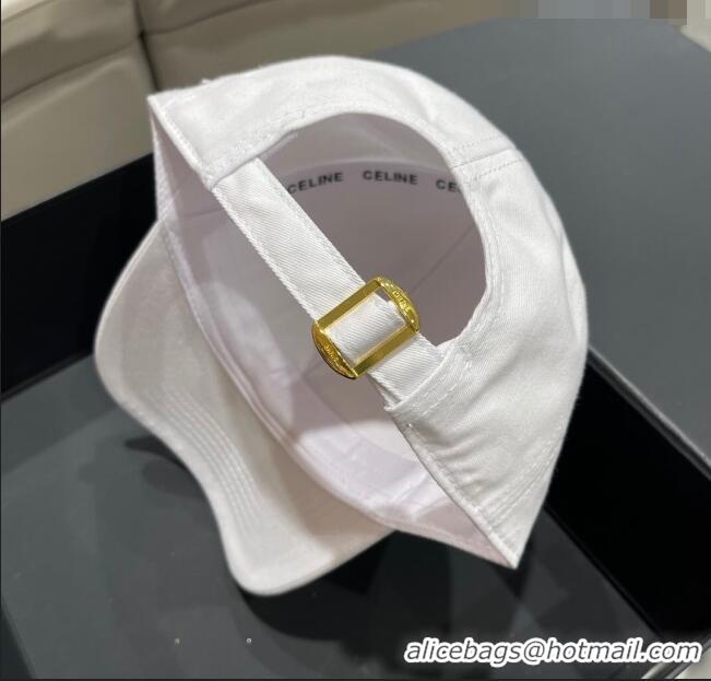 Promotional Celine Baseball Hat C42004 White 2023