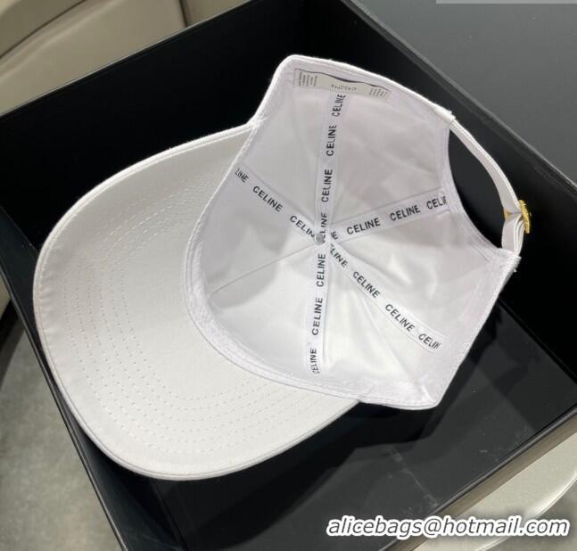 Promotional Celine Baseball Hat C42004 White 2023